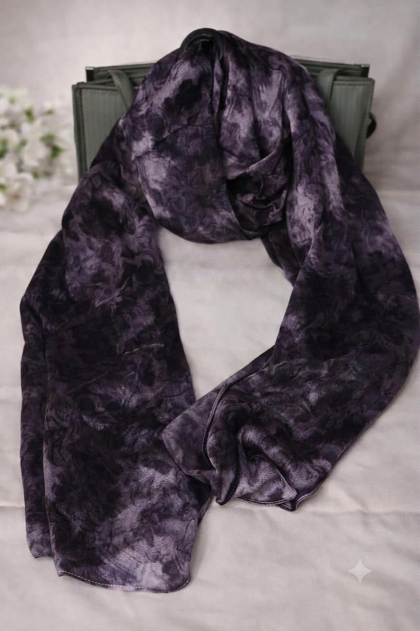 Midnight Bloom Printed Hijab