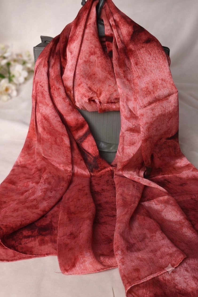 Crimson Reverie Printed Hijab